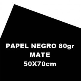 Papel Negro Mate 80gr 50x70cm