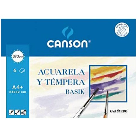 Pack 6 Basik 370g 24x32-A4+ CANSON