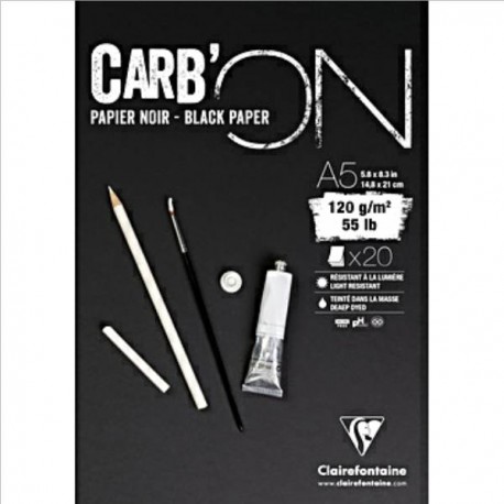 Bloc 20hojas Negro A5 Carb´On