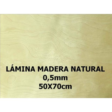 Hoja de Madera Natural 0,5mm 50x70cm