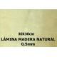 Hoja de Madera Natural 0,5mm 30x30cm