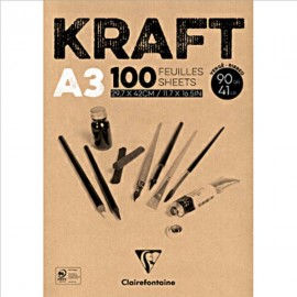 Bloc Papel Kraft 100h A3 Clairefontaine