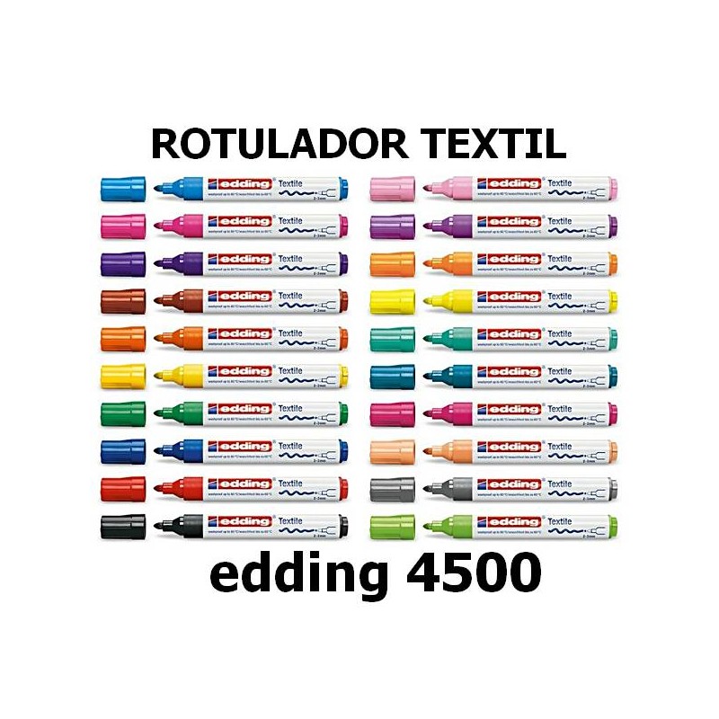 Rotuladores textiles para pintar sobre tela o bolsas de algodón o yute  Edding 4500 amarillo