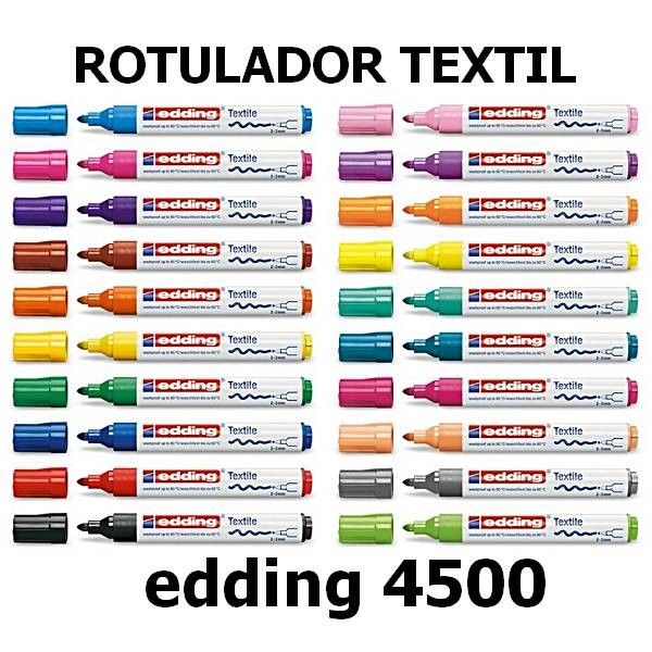 edding 4500 rotulador textil - rojo - 1 bolígrafo - punta redonda  0.079-0.118 in - marcadores permanentes de tela para dibujar sobre  textiles