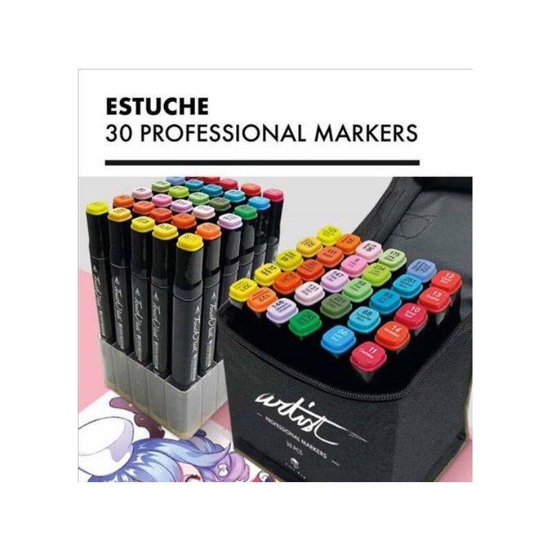 Set de Rotuladores Alex Bog Canvas Luxe Professional 30 piezas Estuche  Multicolor 