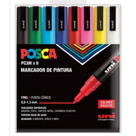 Caja 8 col PC-3 Colores Básicos POSCA