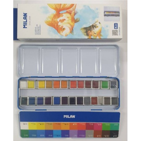Acuarela Milan 24 colores caja metálica